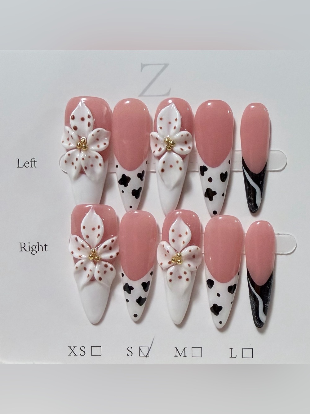 Floral Pink and White Stiletto Nail Set - Elegant Women Shoes Accent